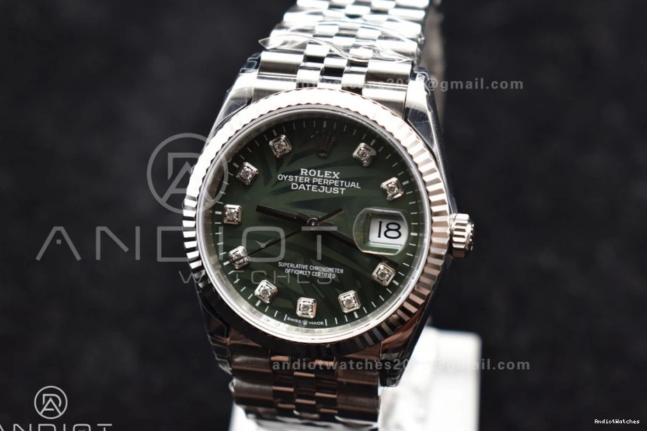 904L On Jubilee Best 36 VS 573 SS Bracelet Timeless VSF Edition DateJust Dial Diamond Steel Green 126234 1:1 0303